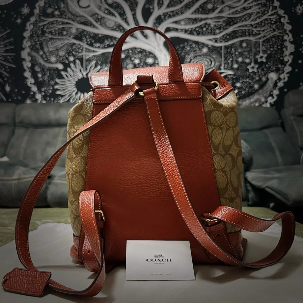 Coach Peanuts Snoopy Backpack Leather Backpack with Cartoon Patches - Picture 10 of 16